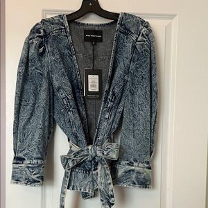 Who What Wear Distressed Denim Jacket